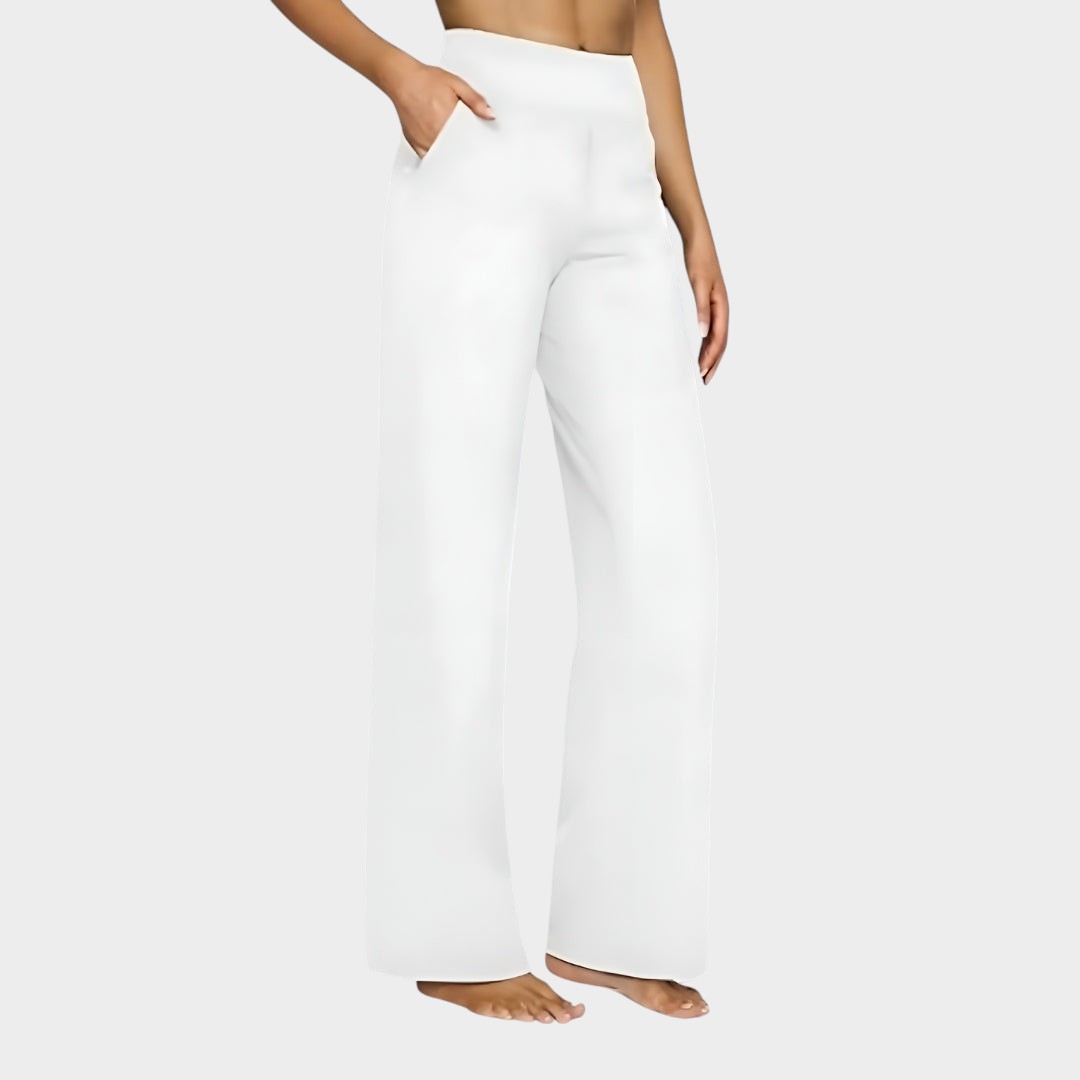 Lila - Ženske hlače z širokimi hlačnicami