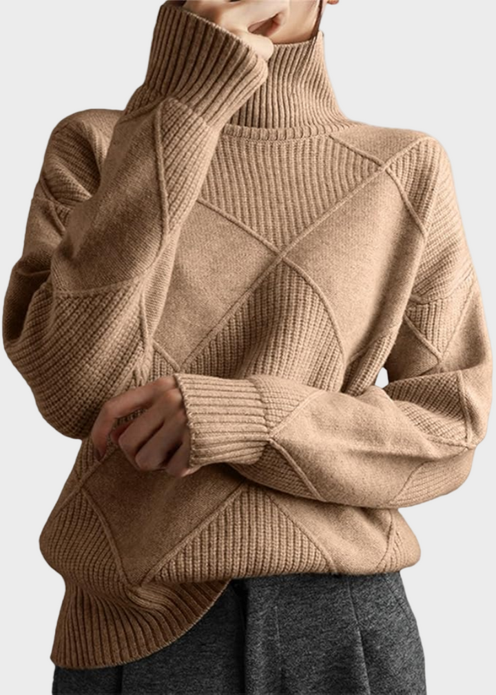 Jana - pulover z visokim ovratnikom iz luksuznega kašmirja