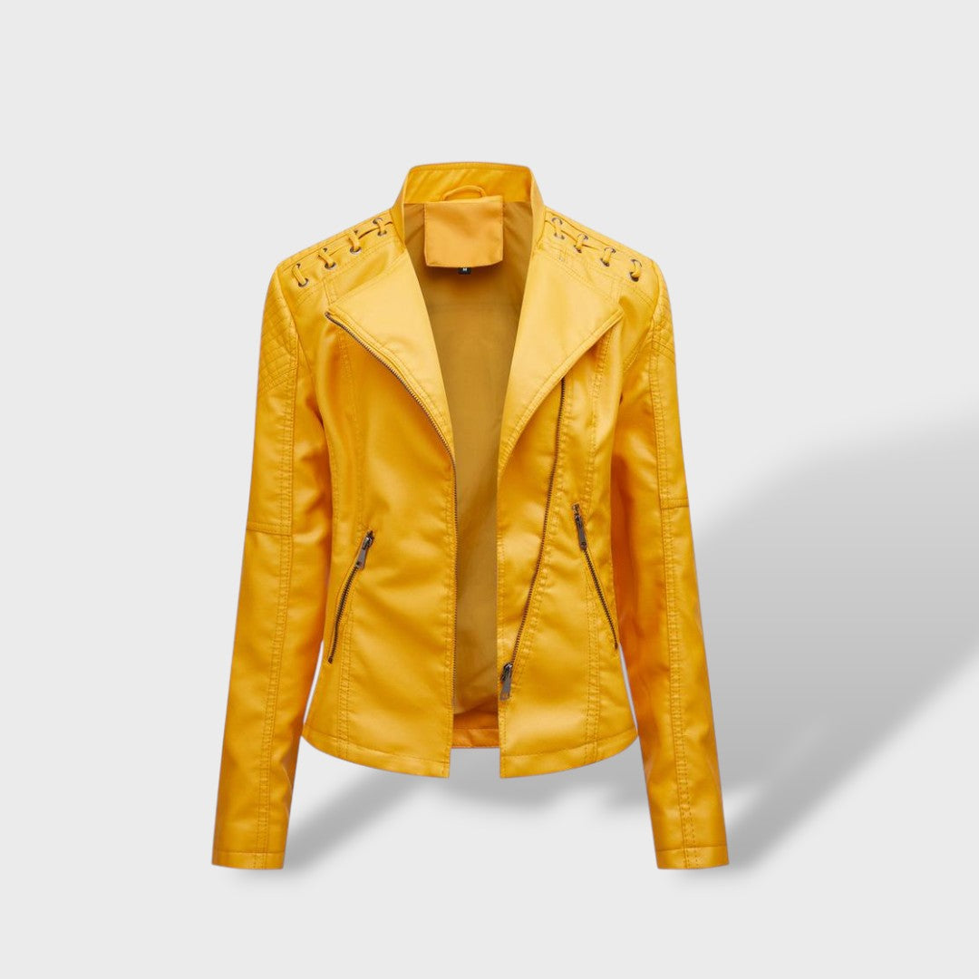 Eva - Kožna Jakna Za Ženske Z Zadrgo