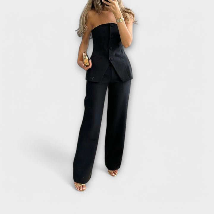 Katarina - Top Brez Rokavov In Komplet Hlač