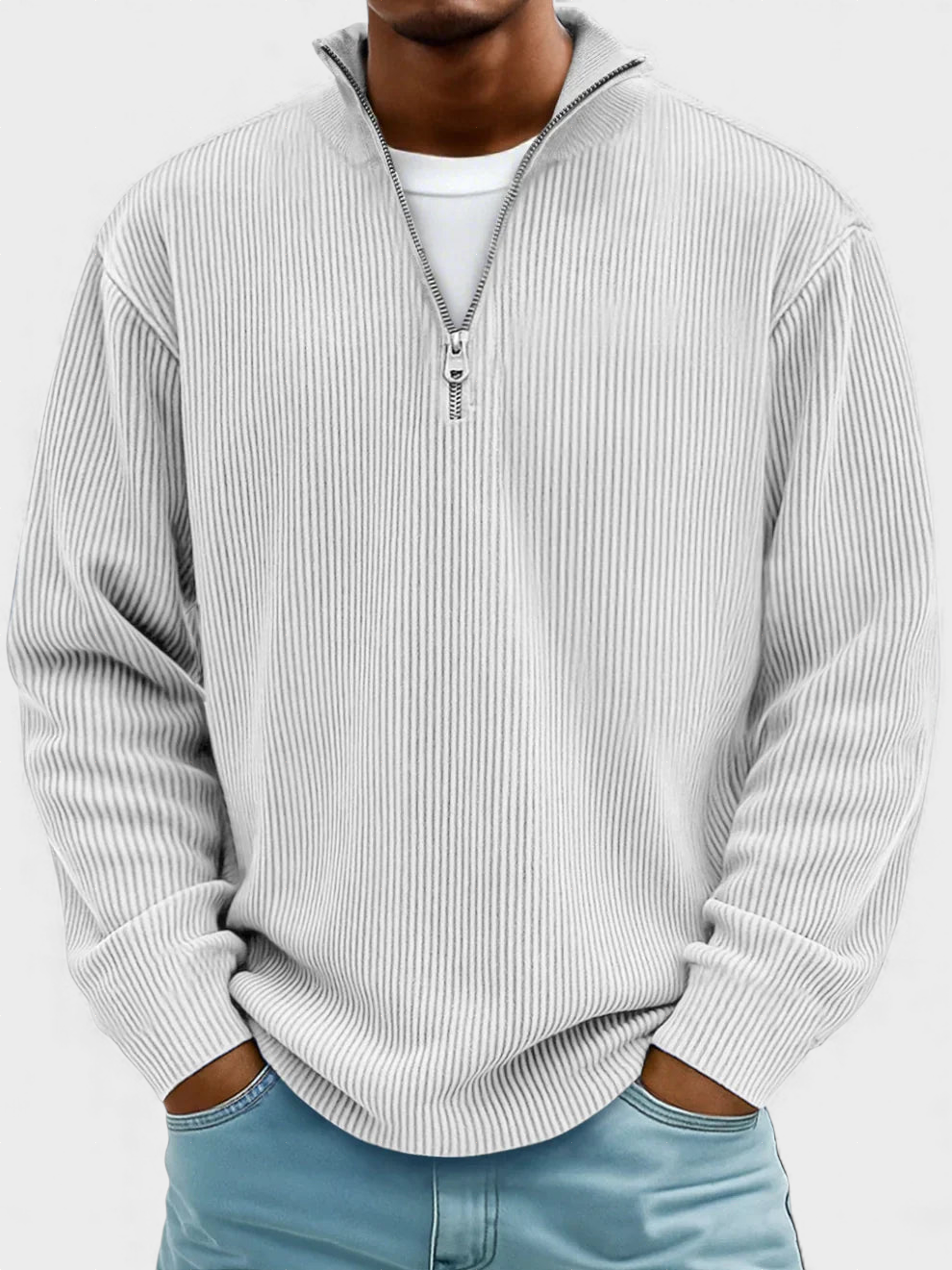 Bogdan - Moderen Pulover Z Delno Zadrgo