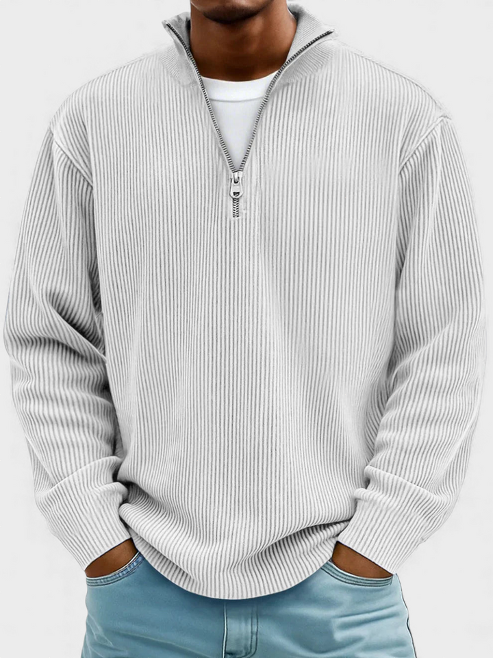 Bogdan - Moderen Pulover Z Delno Zadrgo