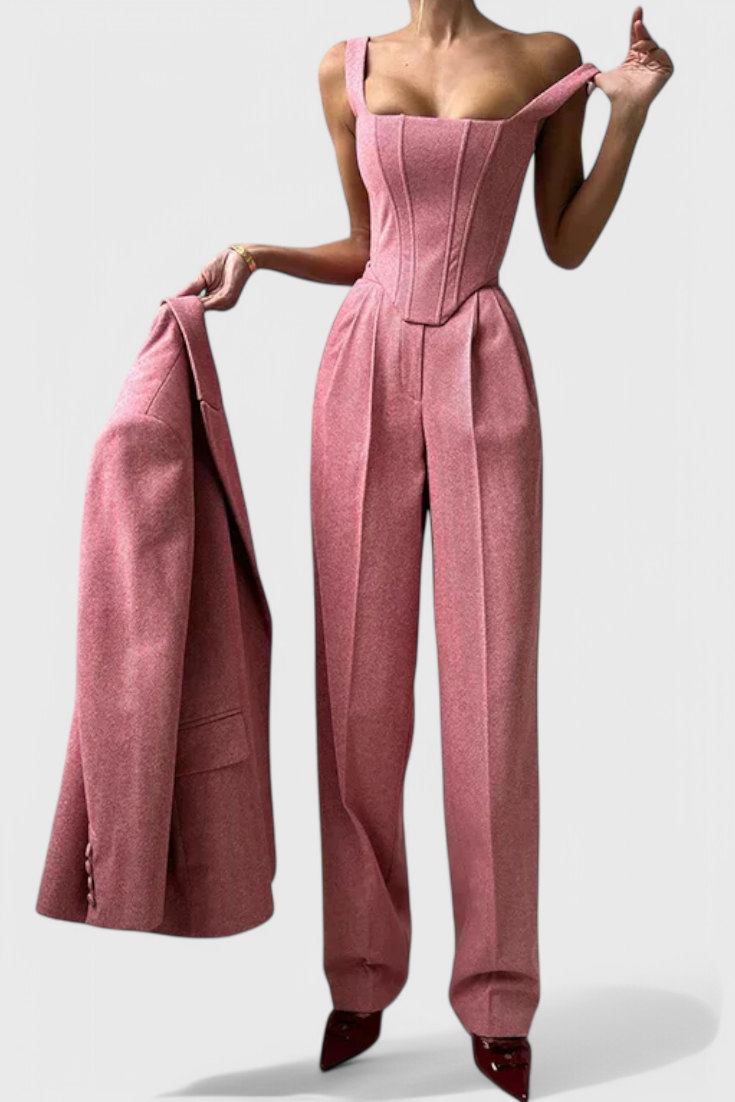 Ciana - Hlačni Kostum z Korzetnim Krojem