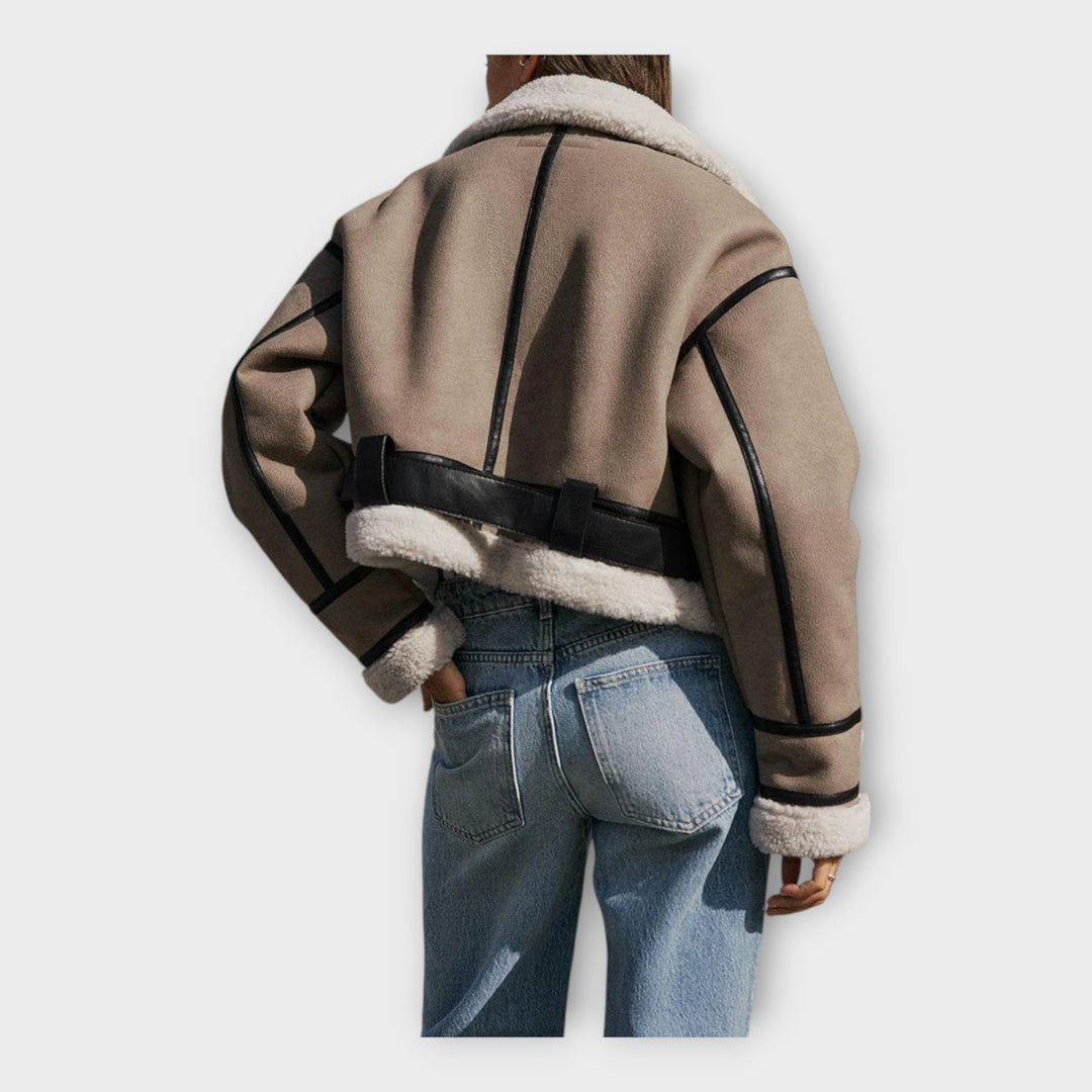 Sabina - Usnjena Jakna Z Podlogo