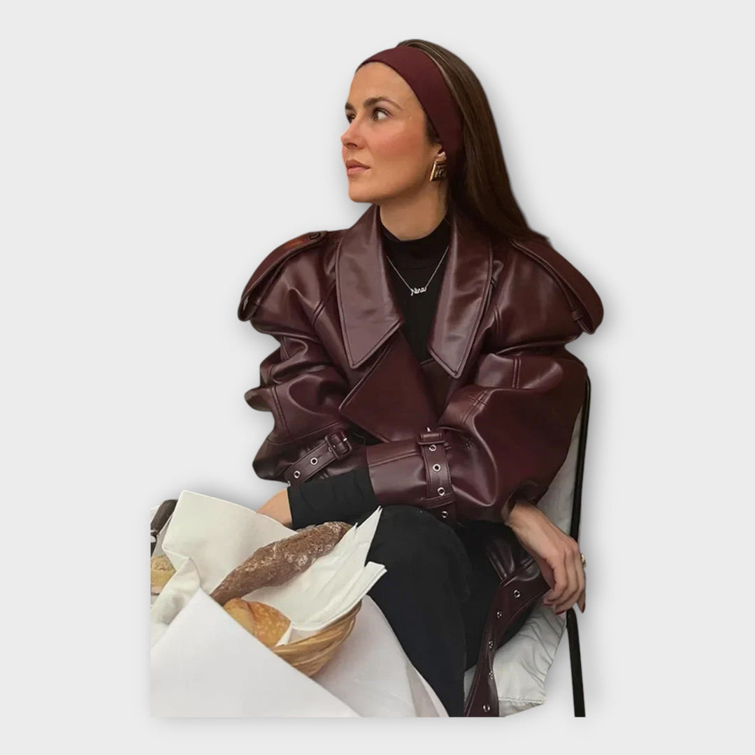 Ana - Kožna Jakna S Pasom