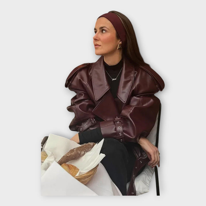 Ana - Kožna Jakna S Pasom