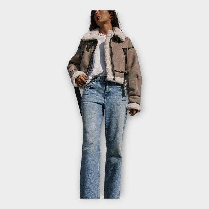 Sabina - Usnjena Jakna Z Podlogo