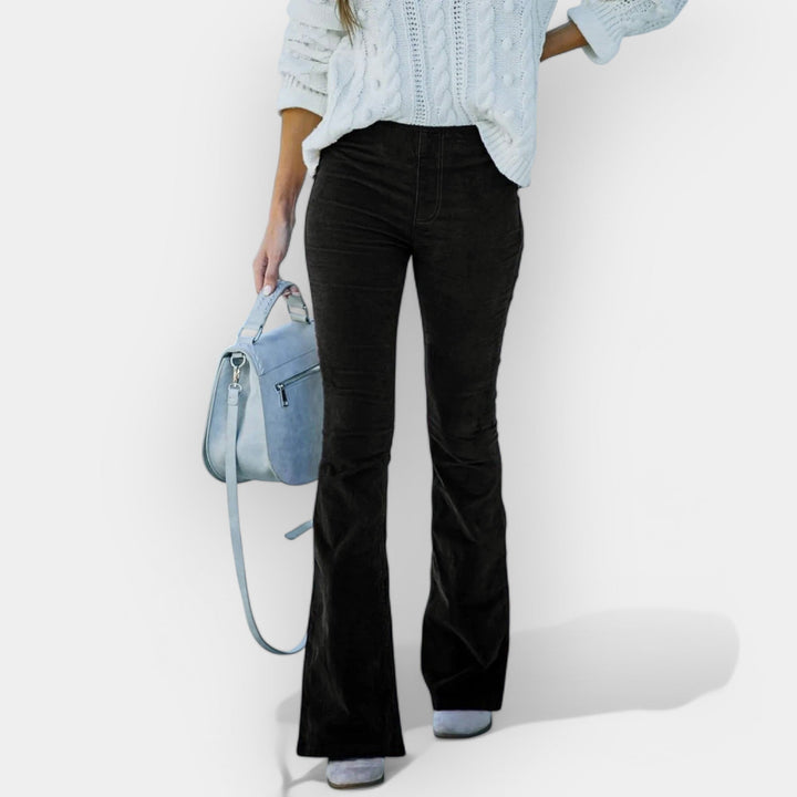 Lučka - Hlače Z Visokim Pasom Z Razširjeno Nogo