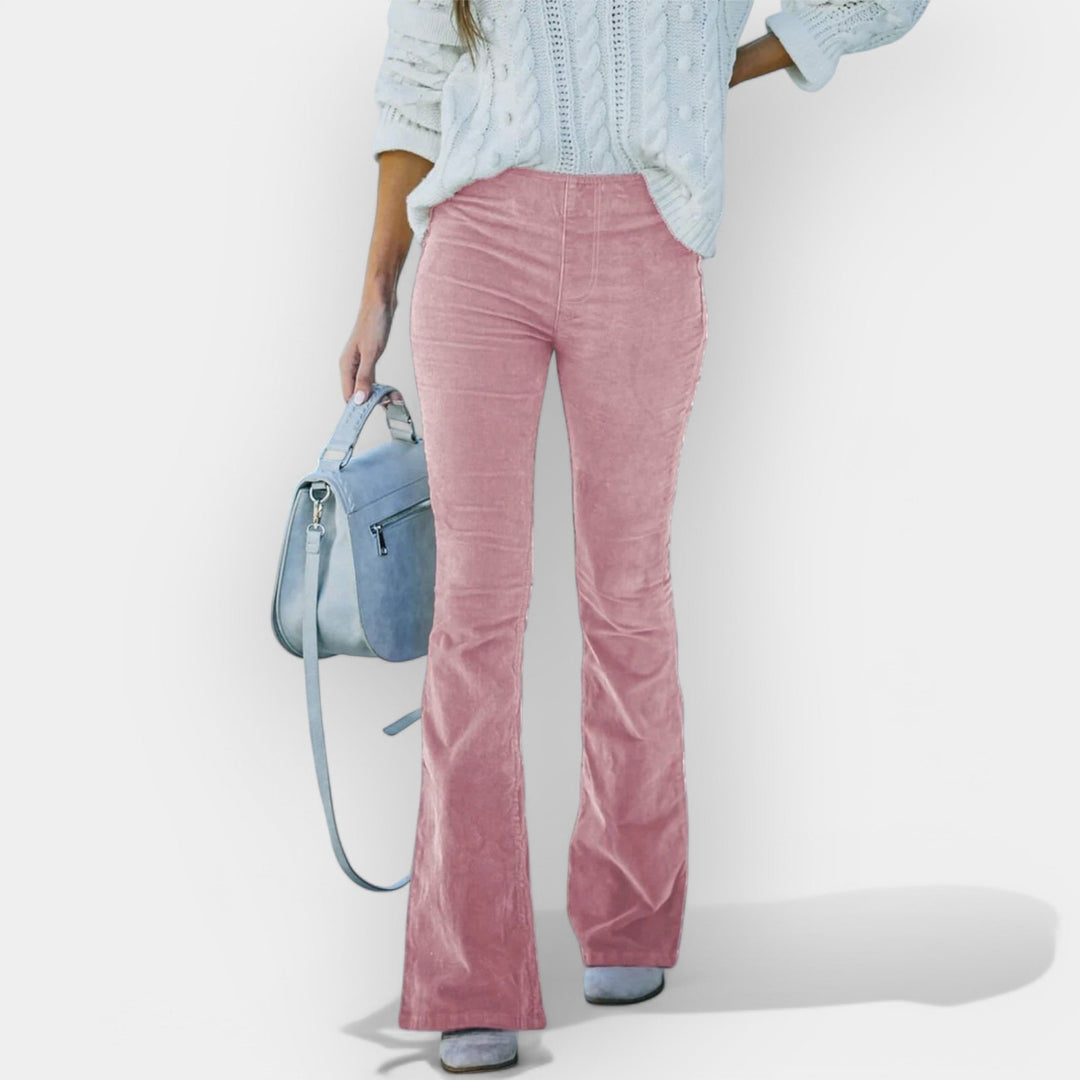 Lučka - Hlače Z Visokim Pasom Z Razširjeno Nogo