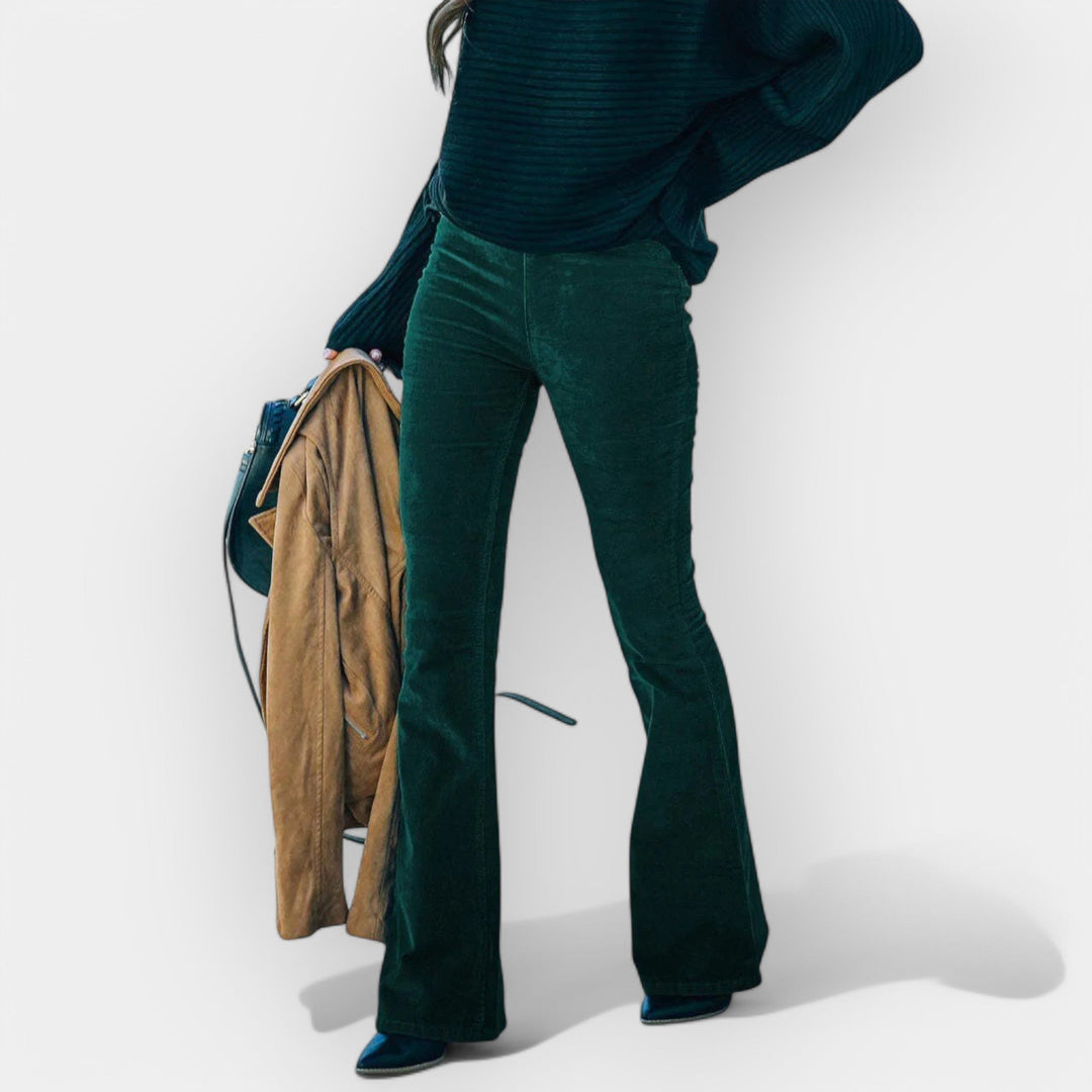 Lučka - Hlače Z Visokim Pasom Z Razširjeno Nogo