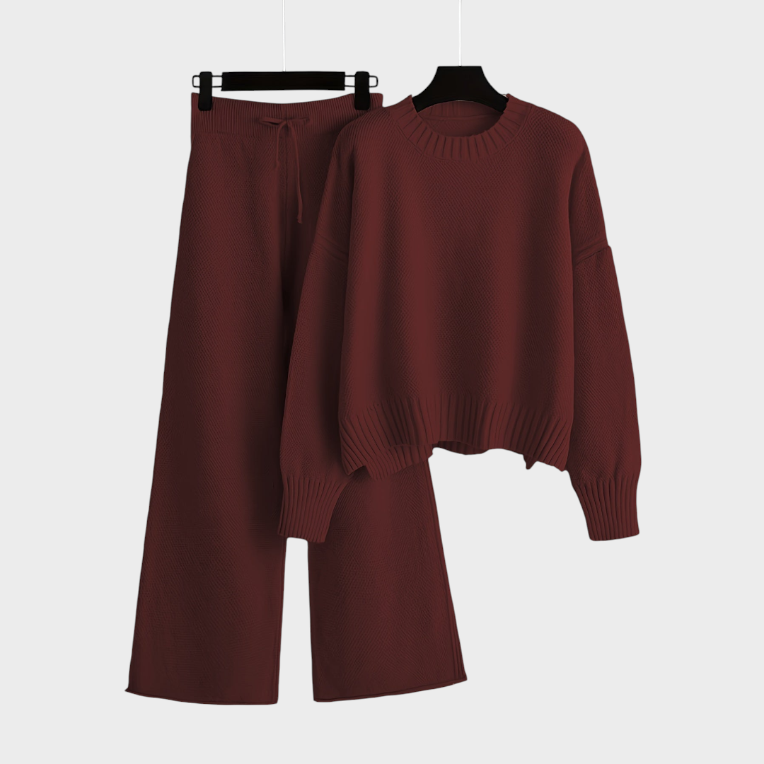 Elda - Pleteni Set Iz Pletenine Z Oversized Zgornjim Delom