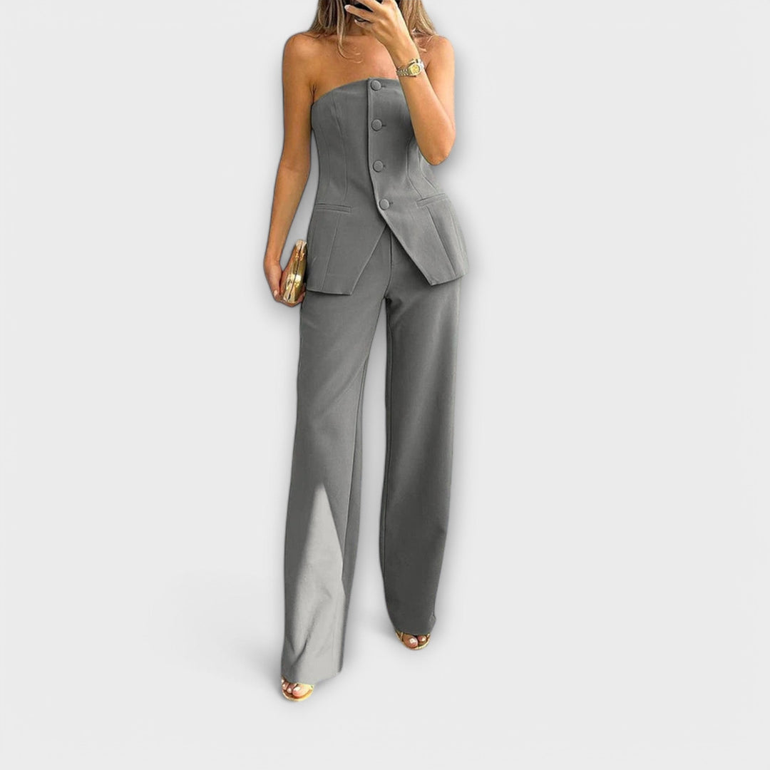 Katarina - Top Brez Rokavov In Komplet Hlač