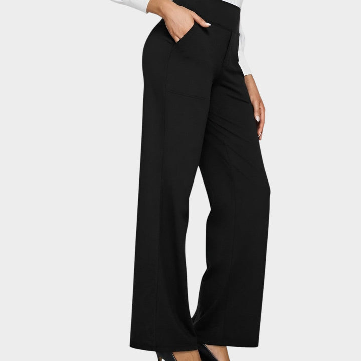 Lila - Ženske hlače z širokimi hlačnicami